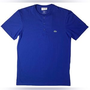 Lacoste Mens Henley Neck Pima Cotton T-Shirt - Ocean Blue - TH0884-51-S2P